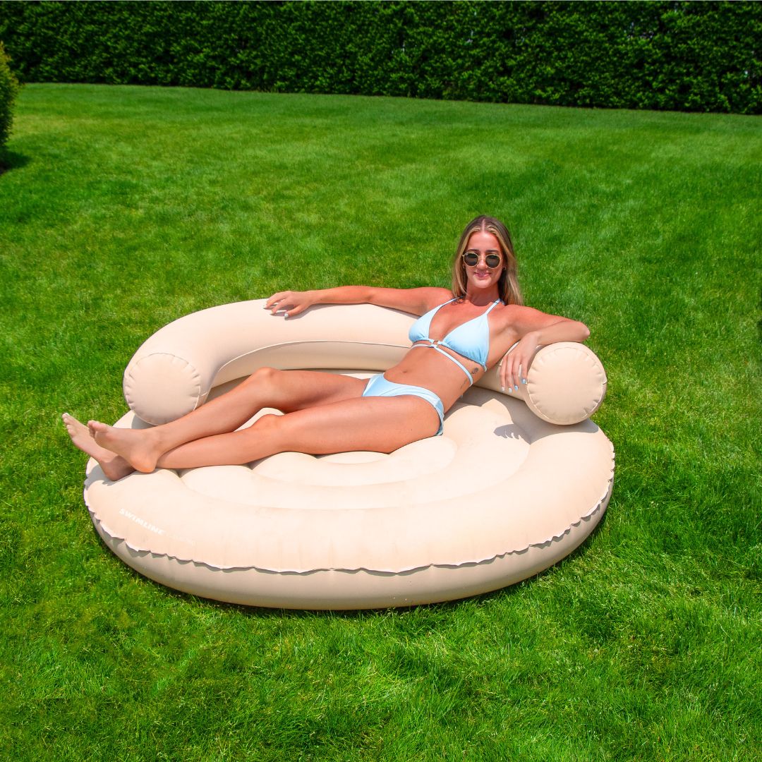 Swimline Cloud Oxford Fabric Pool Float Lounge Hybrid 360 with Backrest