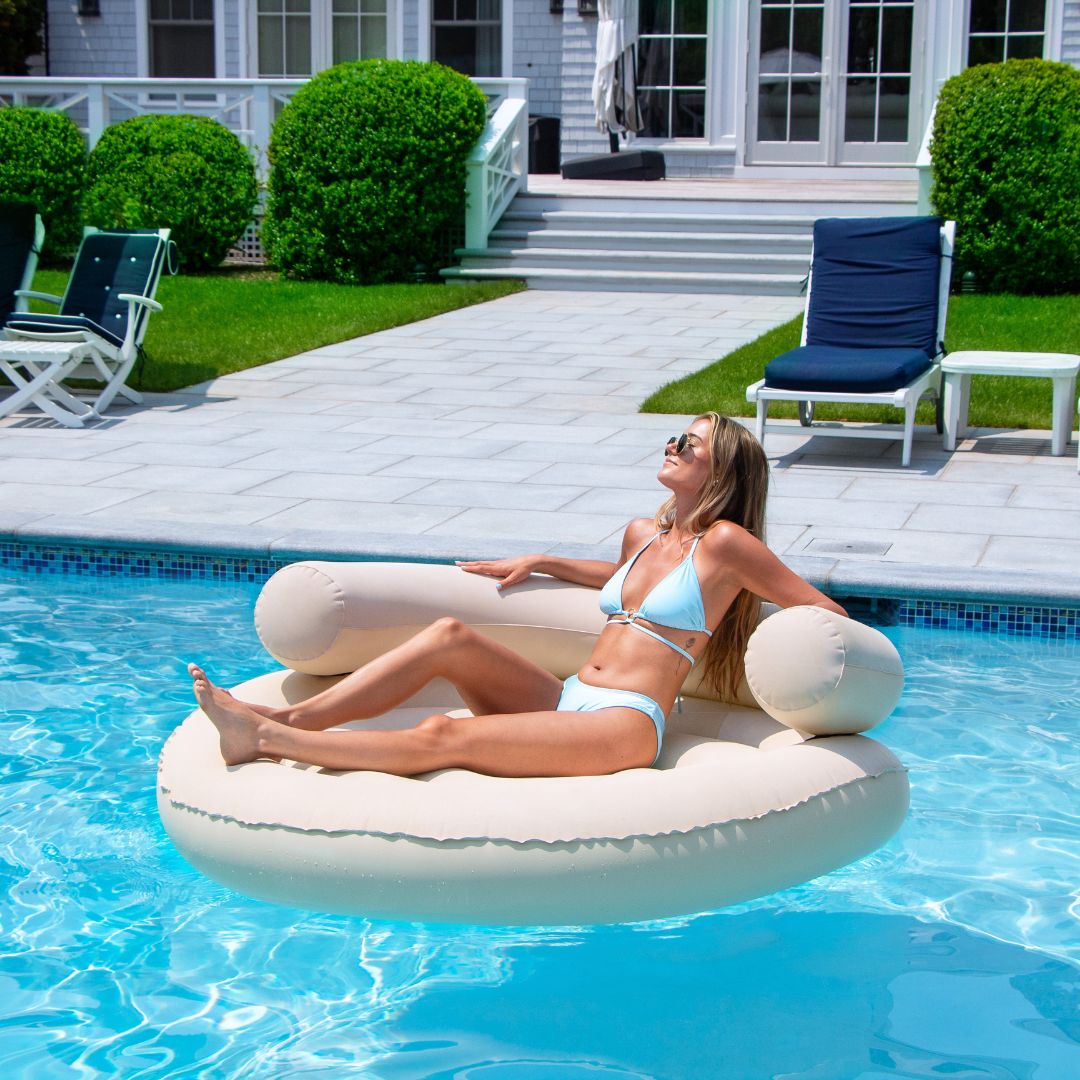 Swimline Cloud Oxford Fabric Pool Float Lounge Hybrid 360 with Backrest