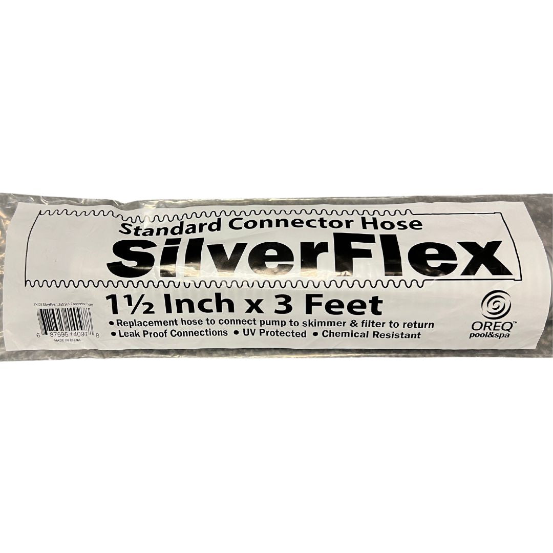 1 1/2" SilverFlex Pool Hose with Standard Connectors - 3', 6' ,9' Length