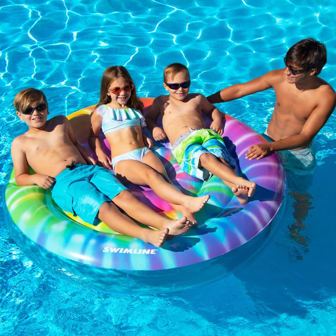 Swimline 72" Spiral Tie Dye Inflatable Island